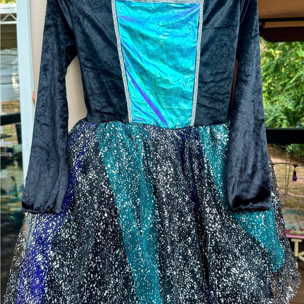 Black and Teal Glitter Dress